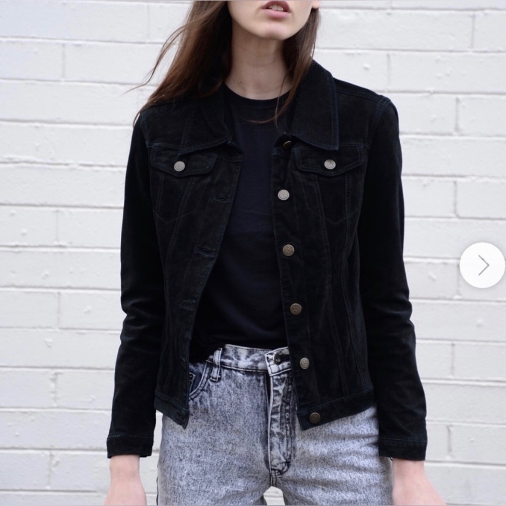 For Joseph Black Leather Suede Women’s Jacket SizeXL